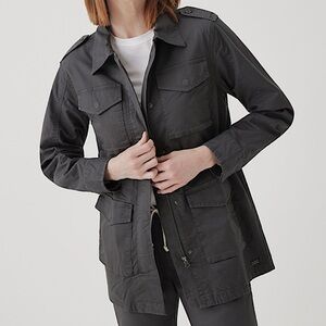 Pact Organic Woven Lined Safari Jacket Gray Large